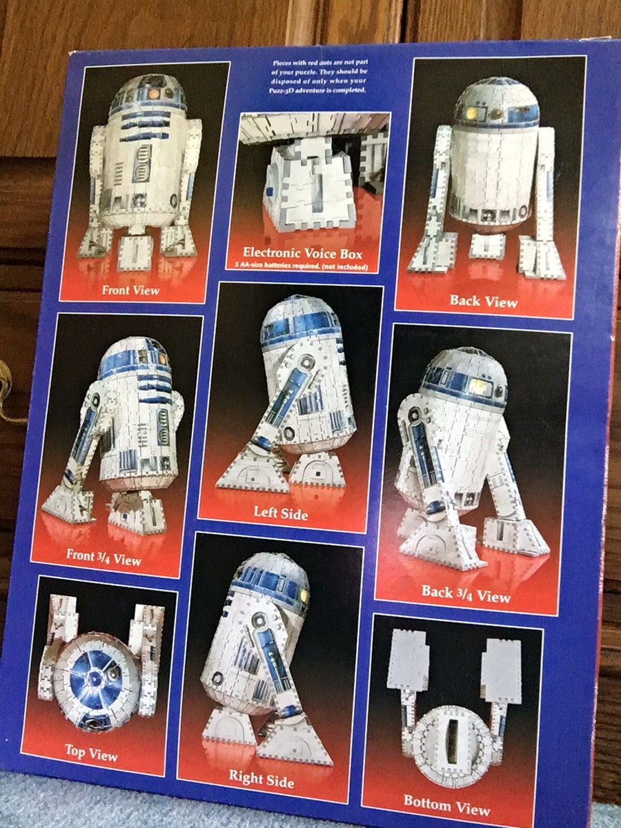 Puzz 3D- R2 D2 Star Wars Episode I 1999 Hasbro 708 piece Open Box