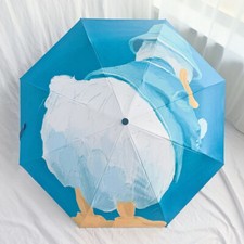 The Lovely Mischievous Duck Automatic UV Protection Three-folding Umbrella