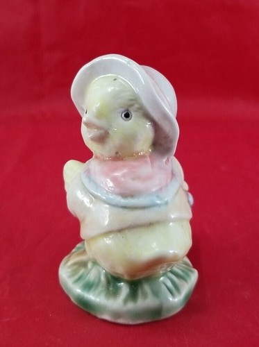 Vintage Anthropomorphic Chicken Duck Figurine Holding Basket 3” Tall - Picture 2 of 6
