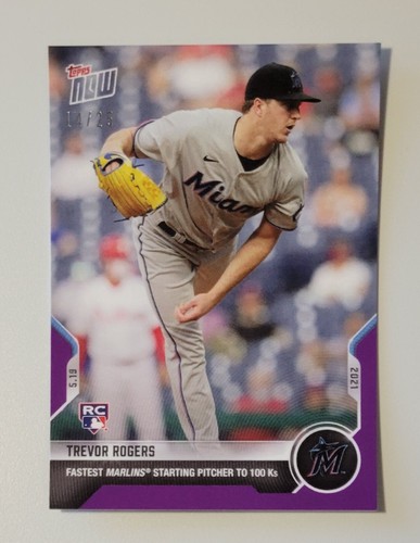 Trevor Rogers – 2021 Topps Now #238 FASTEST MARLINS® STARTING PITCHER TO 100 Ks