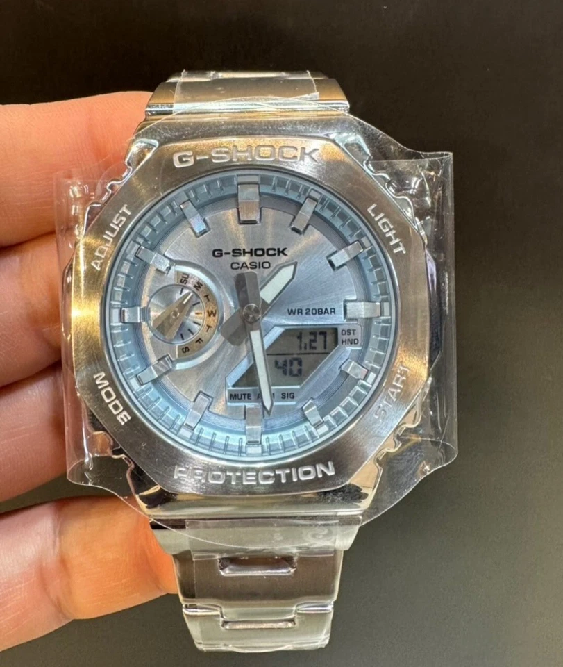 "Casio G-SHOCK GM-2110D-2A Stainless Steel Watch – Icy Blue Dial – Men's Analog- - Image 4 of 4