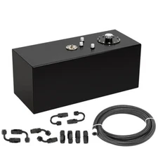 19 GALLON TOP-FEED COATED FUEL CELL GAS TANK+CAP+LEVEL SENDER+STEEL LINE KIT