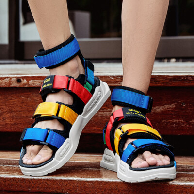 Men Summer Open Toe Hook loop Sandals High Top Casual Beach Shoes Sport Sandals