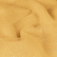 Gold Glitter Tulle Fabric Rolls with Silver Sequin, 1 Yard
