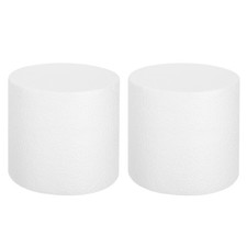 Round Foam Cake Dummy, 6"x 5" White Fake Cake Circles Dummies, 2Pcs