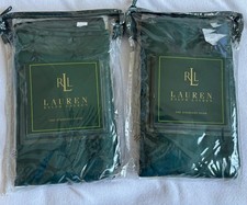NWT Set of 2 Ralph Lauren Greycliff Jacquard Hunter Green Standard Pillow Shams