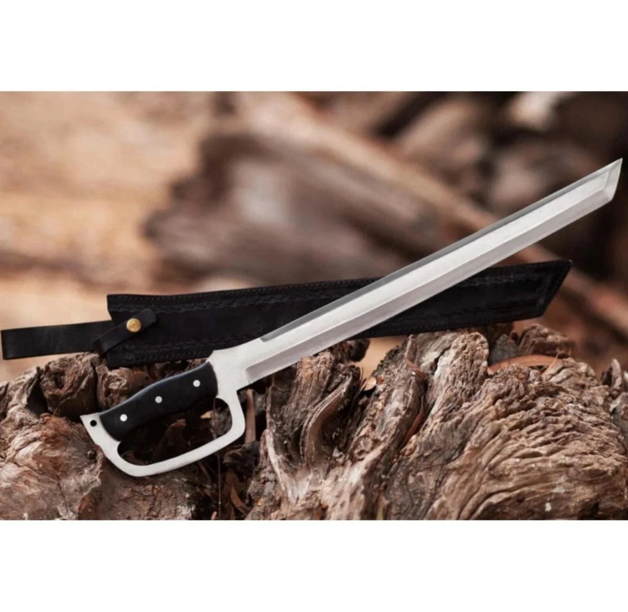 Custom Handmade Carbon Steel Tactical Sword Sword Hunting Camping Sword