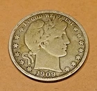 1909 BARBER HALF DOLLAR FINE
