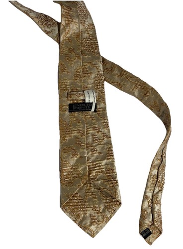 Emilio Ponti Tie Textured Paisley Golden Hues Handmade Silk NWT - Picture 7 of 10