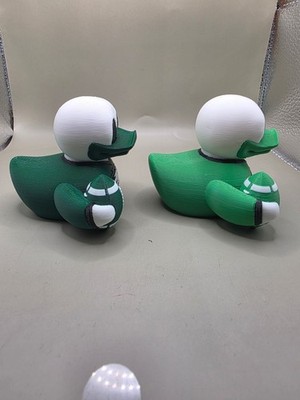 Football Duck Figurine Midnight Green Soaring Bird Desk Decor Gift