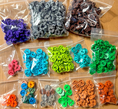 Bulk joblot 500+ LEGO Plate, Round 2 x 2 with Axle Hole Mix Colours 4032