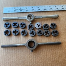Industrial Tap Die Lot Tungsten Japan Dies 13 Century, Ace Forged USA Handle