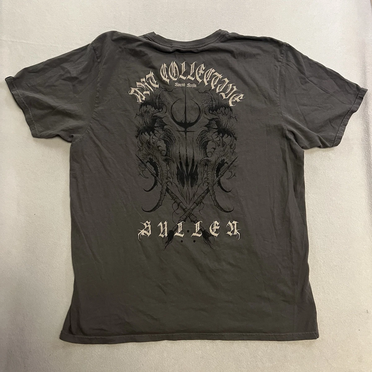 T-shirt Well Worn Of Los Angeles – Crânes & Plumes – Gris Homme 4XL (Neuf)