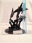 Three Dolphins Swimming Vintage Brass 9” Statue — photo 4