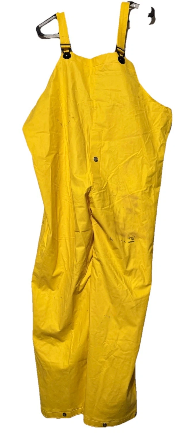 Vintage RELIABLE Rain Bib Pants Overalls Large Yellow PVC Fishing Workwear STAIN
Opens in a new wind