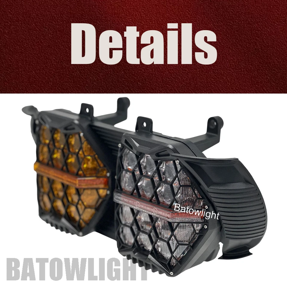 DOT LED Dual Headlight kit DRL For Harley Road Glide 2015-2023 Clear/Amber - Image 4 of 4