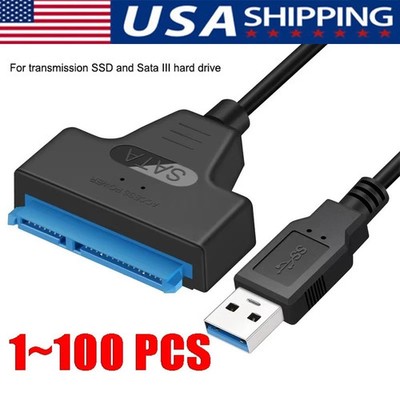 LOT USB 2.0 to 2.5'' SATA III Hard Drive Adapter Cable/UASP to USB2.0 Converter