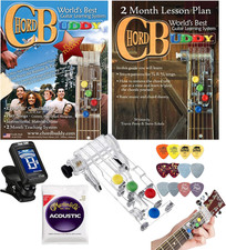Chord Buddy Guitar Learning Aid Package with True Tune Tuner, Strings Picks Bu