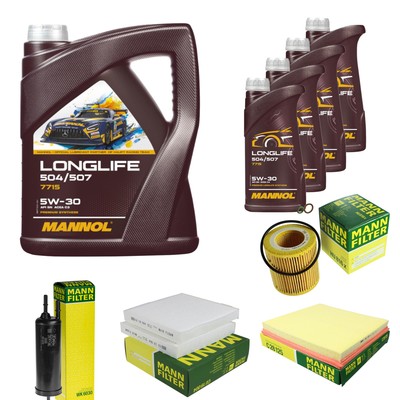 MANN Inspektionspaket 9L MANNOL Longlife 504/507 5W-30 für BMW X3 F25 xDrive35i