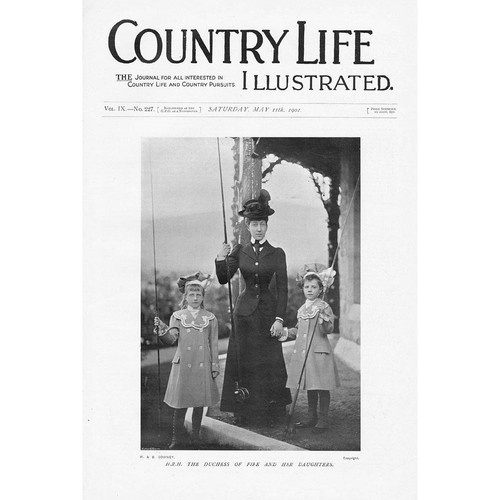 HRH The Duchess of Fife (Louise Dagmar) & Her Daughters - Antique Print 1901
