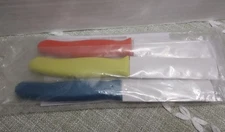 NEW Pampered Chef Kitchen Paring Knife Set of 3 - Orange-Blue-Green 100035 NIP