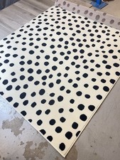 Monochrome Spot Rug Asda 160 x 227 cm White Cream Polka Dot Decking Garden T310