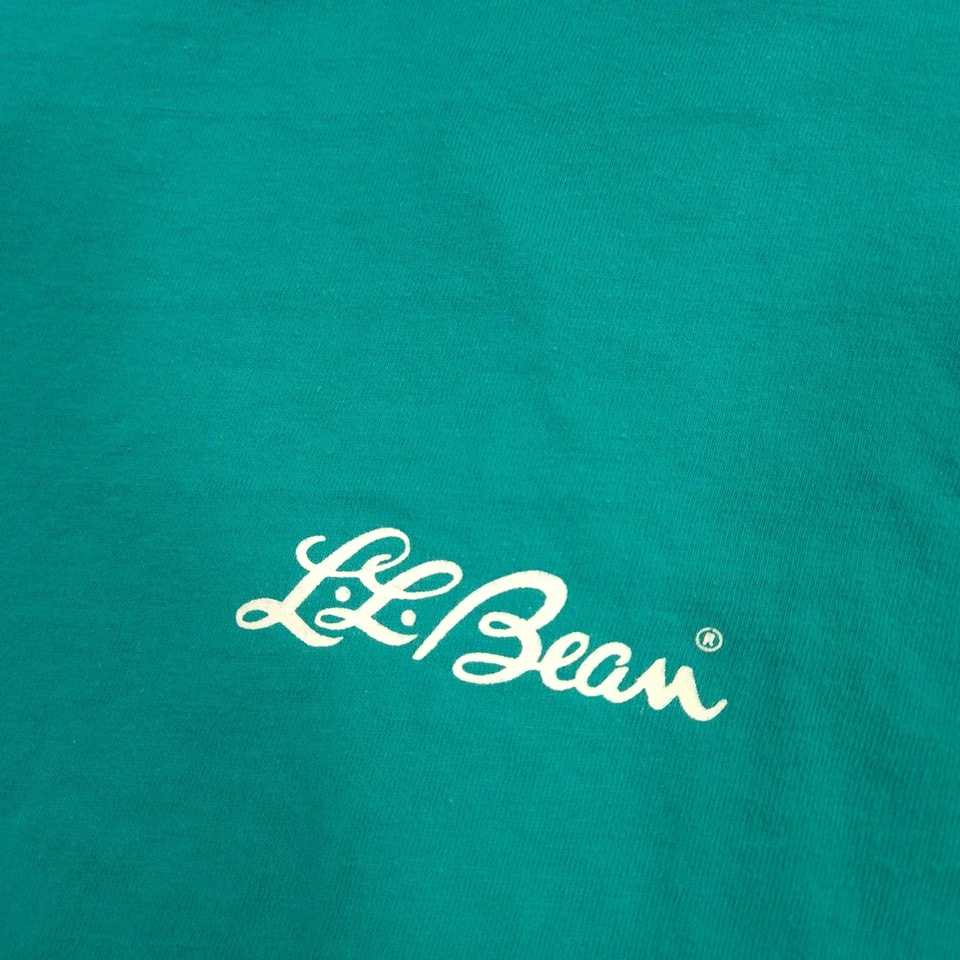 Camiseta de Colección LL Bean Para Hombres XL Azul Escritura Logo Puntada Única Hecha en EE. UU. Años 90 Foto 2 de 4