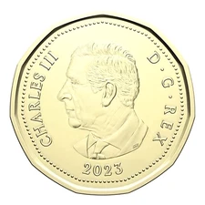 Canada 2023 $2 King Charles III First Strike Loonie from Special Wrap Roll!!