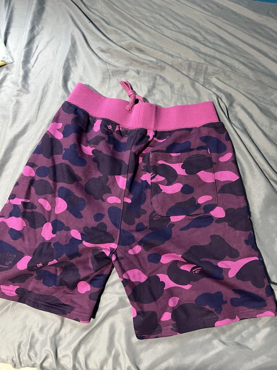 A BATHING APE BAPE PURPLE CAMO ショーツ　パンツ A Bathing Ape Men Color Camo Sweat Shorts purple