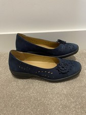Hotter Ladies Mexico Navy Nubuck Slip On Shoes UK 5.5 Standard Width