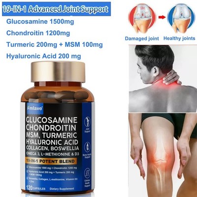 Glucosamine Chondroitin MSM Triple Strength Turmeric Joint Support 2800mg 120ct