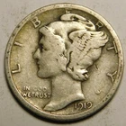 1919 S Mercury Dime 90% Silver VG-F  "Actual Coin Pictured - Not Cleaned"