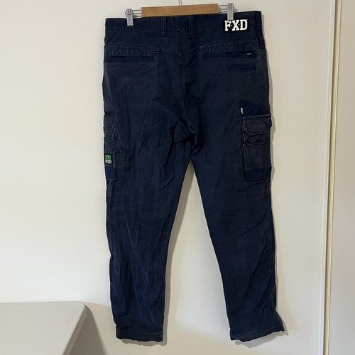 FXD W:36 Work Pants Men's Size 36 Zip Fly Navy Blue Cargo Carpenter Tradie - Picture 7 of 9