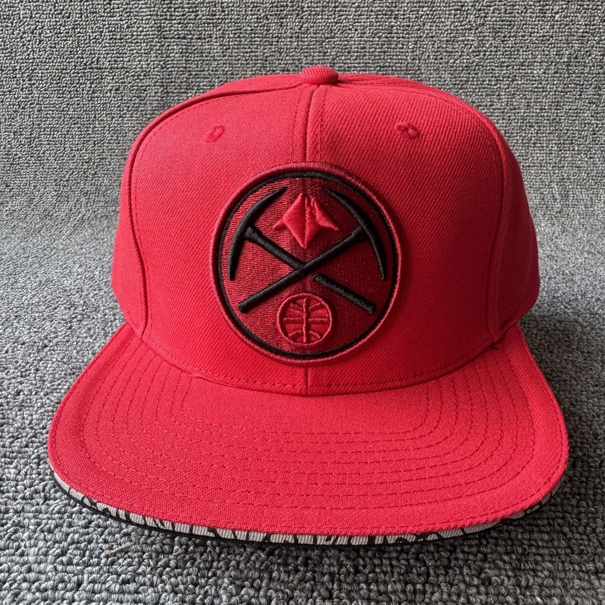 Mitchell & Ness Denver Nuggets Red Snapback Cap Flat Brim