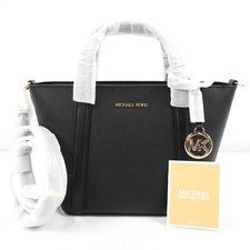 Michael Kors Pratt Canvas Small Tote Bag In Black w/ Detachable Strap 35R4G0CT1I