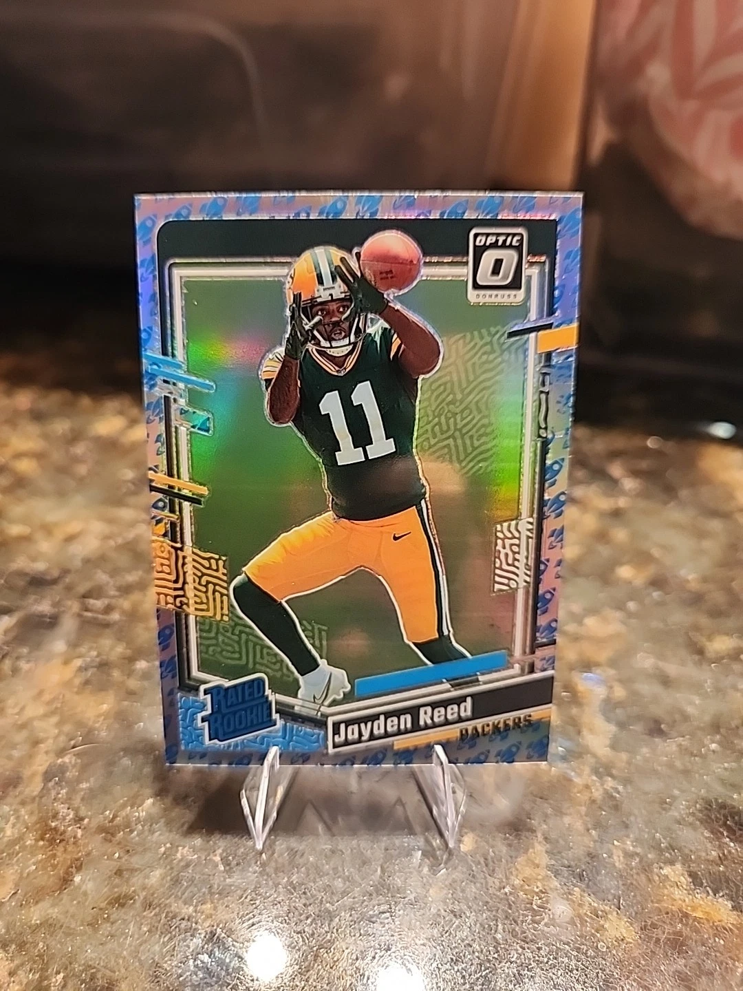 2023 Panini Donruss Optic - Rated Rookie Jayden Reed #239 Rocket Prizm (RC)