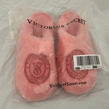 Victoria's Secret 2024 Signature Slippers Sz L Closed Toe Faux Fur Pink New