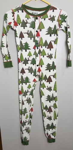 Lazy One Boys One Piece Pajamas Sleeper. Sz 8 Christmas No Peeking  Trap Door