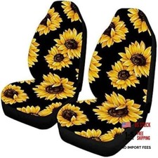 Car Front Seat Covers, Universal Sunflower PrintingCar Seat Sunflower-2PC