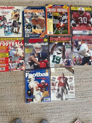 Lot of 10 college fb preview mags from the 90 s all excellent or better.