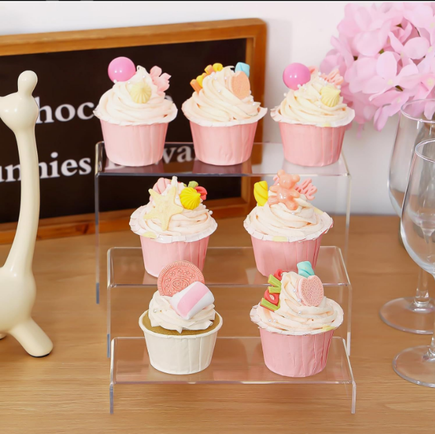 10pcs 2 Set Acrylic Risers for Display Clear Perfume Organizer Stands Acrylic