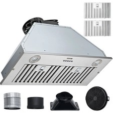 Insert Range Hood, 800CFM 3-Speed, 30 Inch Stainless Steel Built-in Kitchen Vent