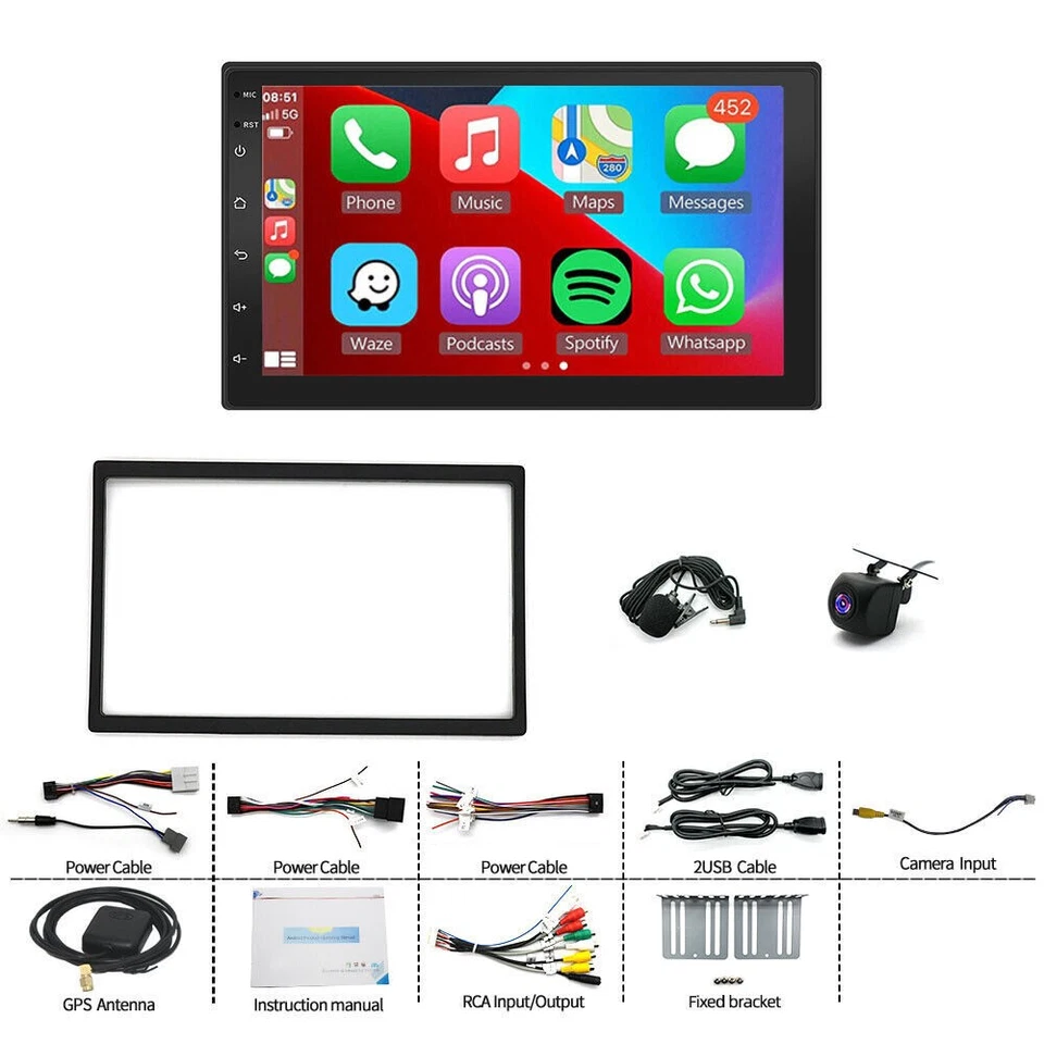 7'' Android 13 CarPlay For Mazda Tribute 2001-2006 Car Radio Stereo GPS + Camera - Image 2 of 4