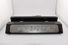 NOW SPINNING Vinyl Record Display Stand LED Lighted Wood Metal LP Album Holder