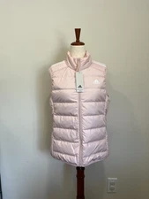 NWT adidas Women’s Essential Light Down Vest Slim Fit Sandy Pink Large IX8921