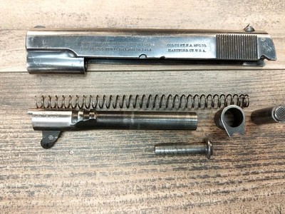 Colt Comm. Slide 1911 Brit Proof 1915-18 Rear Pony 45 ACP & Barrel WW1 Era 1578