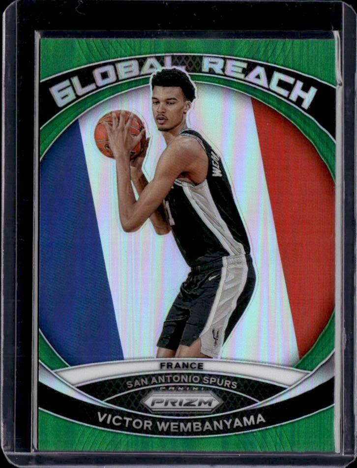 2023-24 Panini Prizm Victor Wembanyama RC (Global Reach-Green) #2 Spurs (AA)