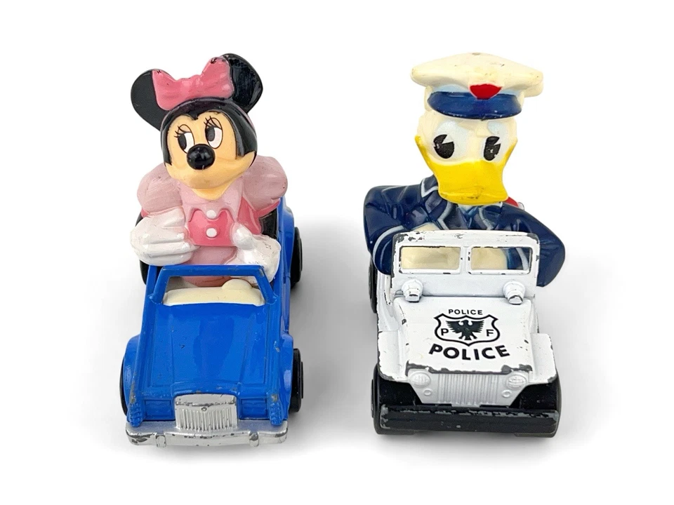 1979 Matchbox Disney Cars Donald Duck Police Jeep & Minnie Mouse Convertible Lot - Image 3 of 4