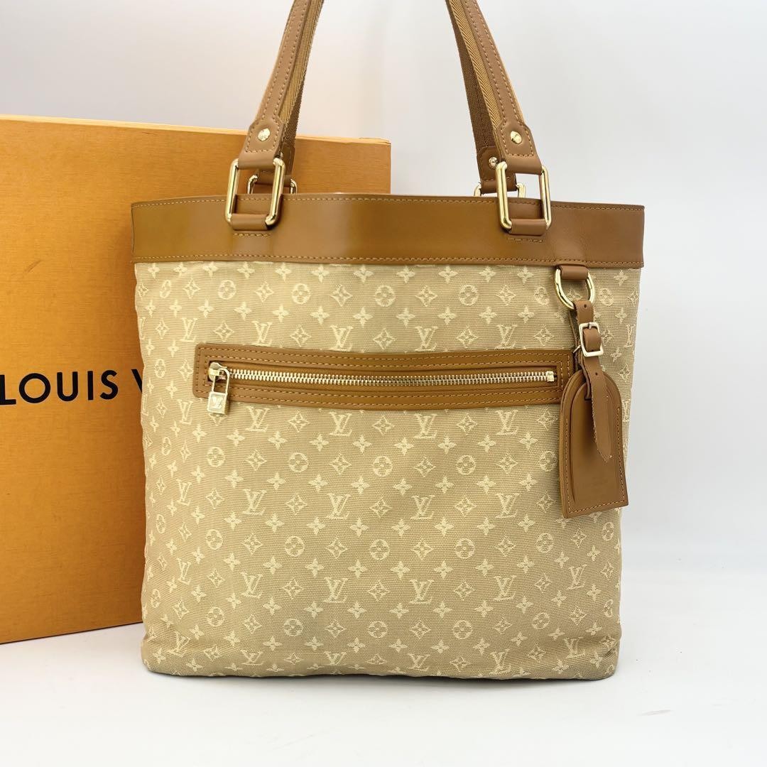 LOUIS VUITTON Monogram Mini Lucille GM Canvas Tote Bag in Beige for Commuting