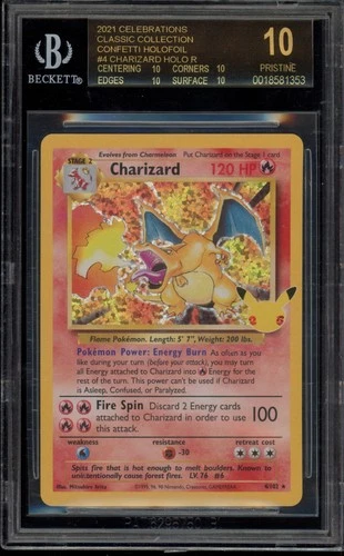 Pokemon Charizard Celebrations Classic Coll. Holo Rare #4 BGS 10 BLACK LABEL